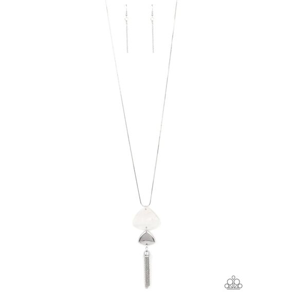 Tide You Over White Necklace (204) - Picture 2 of 3